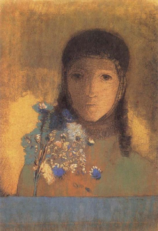 Odilon Redon Lady with Wildflowers